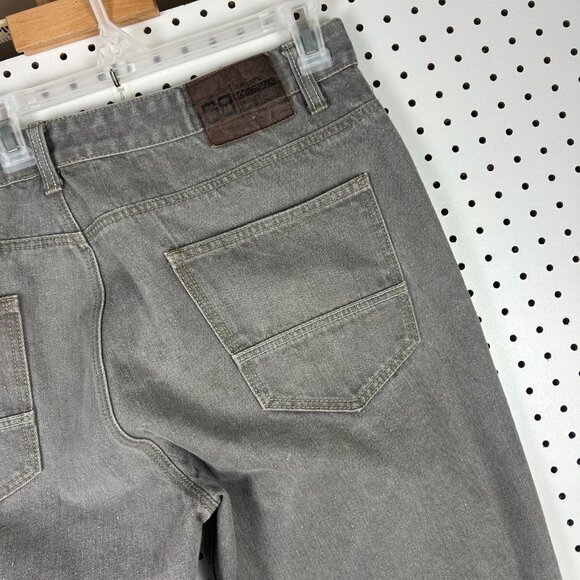 Godbody Baggy 90s Jeans 40x30 Hip Hop Gray Stitched Wide‎ Leg Streetwear Patch - Picture 3 of 7